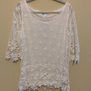 White woven top